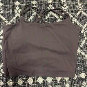 Brown Spaghetti Strap Crop Top